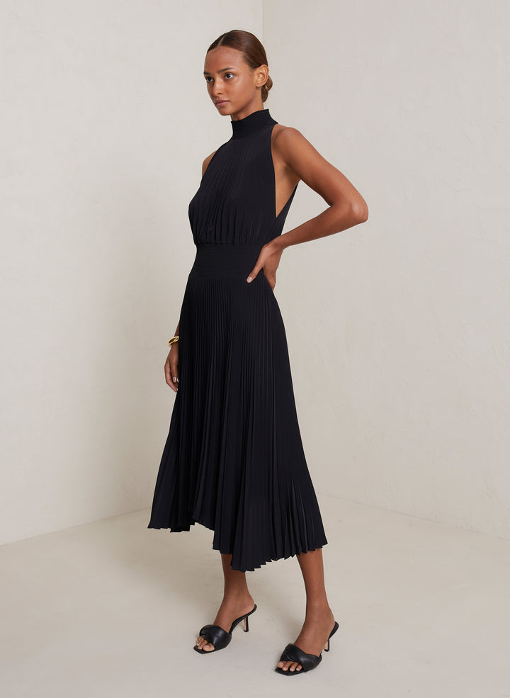 Renzo Pleated Midi Dress