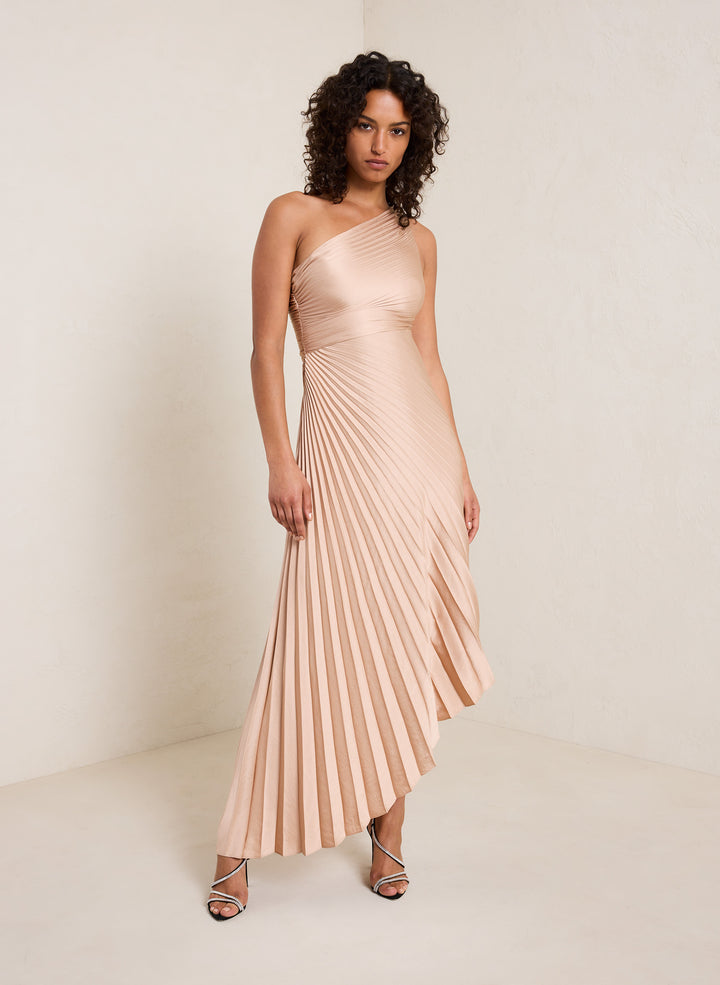 Delfine Satin Pleated Dress