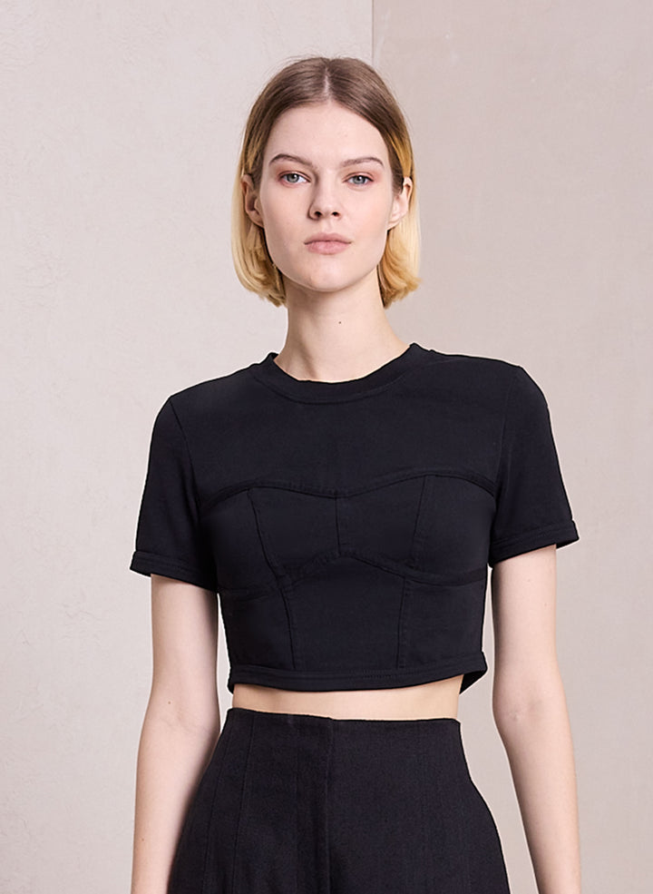 Wren Cotton Jersey Cropped Tee